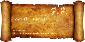 Forró Herold névjegykártya